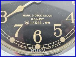 1941 SETH THOMAS WWII U. S. Navy Mark 1 Deck Clock Naval Porthole Ship Wall Clock 1941 SETH THOMAS WWII U. S. Navy Mark 1 Deck Clock Naval Porthole Ship Wall Clock