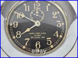 1941 SETH THOMAS WWII U. S. Navy Mark 1 Deck Clock Naval Porthole Ship Wall Clock 1941 SETH THOMAS WWII U. S. Navy Mark 1 Deck Clock Naval Porthole Ship Wall Clock
