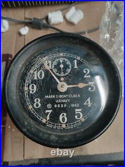 1942 World War II Seth Thomas Mark I Boat Clock US Navy Boat Ship