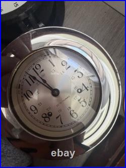 1966 Seth Thomas Corsair Vintage Ship's Bell Clock, Brass, Maritime Nautical