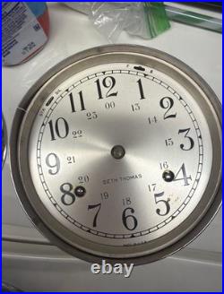 1966 Seth Thomas Corsair Vintage Ship's Bell Clock, Brass, Maritime Nautical