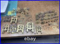 1 New Haven Seth Thomas CLOCK MOVEMENT & Old Gears, 6 Set Of Brass Plates 1 New Haven Seth Thomas CLOCK MOVEMENT & Old Gears, 6 Set Of Brass Plates