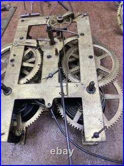 1 New Haven Seth Thomas CLOCK MOVEMENT & Old Gears, 6 Set Of Brass Plates 1 New Haven Seth Thomas CLOCK MOVEMENT & Old Gears, 6 Set Of Brass Plates