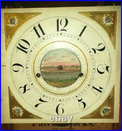 #202 Antique Seth Thomas Off-Center Pillar & Scroll Wood Movement Clock 1818-22