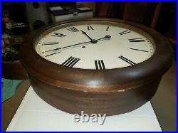 #278 Antique Seth Thomas Mahogany Round Gallery Clock With13 Inch Dial To Restore