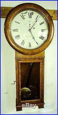 36 Antique Seth Thomas Weight Driven 1913-21, No 2 Regulator Wall Clock Qs Oak