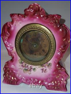 3 Small Antique Vanity Clocks Variety, Seth Thomas Gilbert & German Music Box