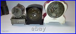 3 Small Antique Vanity Clocks Variety, Seth Thomas Gilbert & German Music Box