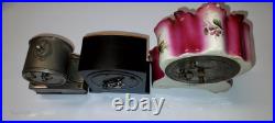 3 Small Antique Vanity Clocks Variety, Seth Thomas Gilbert & German Music Box