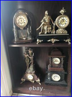 40 Antique Clocks Statue Swinger Crystal Regulator Skeleton French Seth Thomas +
