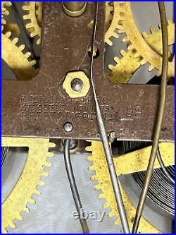 4 Antique Brass Mechanical Clock Movements Various Makers Not Running