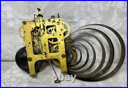 4 Antique Brass Mechanical Clock Movements Various Makers Not Running