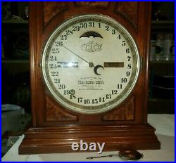 #556 Antique Ithaca No. 8 Double Dial Calendar Clock With ALARM
