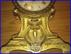 ANTIQUE 1870s 10 Seth Thomas Mantle CLOCK SOLID BRONZE OWL EDWARDIAN NOUVEAU