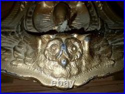 ANTIQUE 1870s 10 Seth Thomas Mantle CLOCK SOLID BRONZE OWL EDWARDIAN NOUVEAU