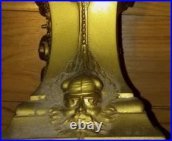 ANTIQUE 1870s 10 Seth Thomas Mantle CLOCK SOLID BRONZE OWL EDWARDIAN NOUVEAU