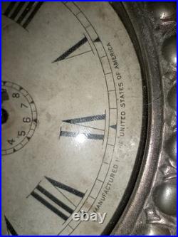 ANTIQUE 1870s 10 Seth Thomas Mantle CLOCK SOLID BRONZE OWL EDWARDIAN NOUVEAU