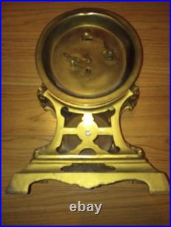 ANTIQUE 1870s 10 Seth Thomas Mantle CLOCK SOLID BRONZE OWL EDWARDIAN NOUVEAU