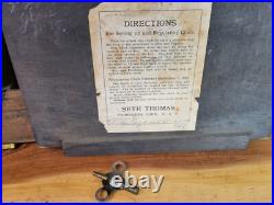 ANTIQUE ADAMANTINE SETH THOMAS 8 DAY MANTLE CLOCK Movement # 89 Works