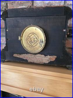 ANTIQUE SETH THOMAS 4 PILLAR ADAMANTINE MANTLE CLOCK With89C MOVEMENT READ F/S