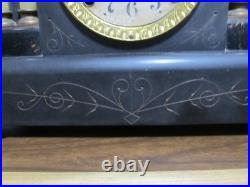 ANTIQUE SETH THOMAS 4 PILLAR ADAMANTINE MANTLE CLOCK With89C MOVEMENT READ F/S