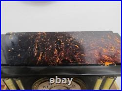ANTIQUE SETH THOMAS 4 PILLAR ADAMANTINE MANTLE CLOCK With89C MOVEMENT READ F/S