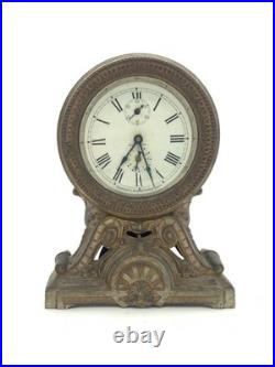 ANTIQUE SETH THOMAS METAL TABLE LONG ALARM CLOCK CIRCA 1909 FOR REPAIR Fix UP