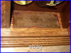 ANTIQUE SETH THOMAS OAK KITCHEN MANTEL CLOCK with ALARM