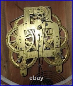 ANTIQUE SETH THOMAS OFFICE No. 3 WALL CHIME CLOCK WORKING 8 DAY DATED 1888 A