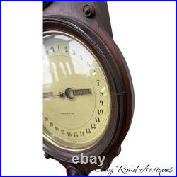 ANTIQUE SETH THOMAS OFFICE No. 6 CALENDAR DOUBLE-DIAL WALL CLOCK rosewood 8 DAY