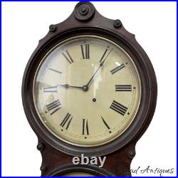 ANTIQUE SETH THOMAS OFFICE No. 6 CALENDAR DOUBLE-DIAL WALL CLOCK rosewood 8 DAY