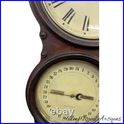 ANTIQUE SETH THOMAS OFFICE No. 6 CALENDAR DOUBLE-DIAL WALL CLOCK rosewood 8 DAY