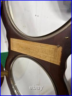 ANTIQUE SETH THOMAS OFFICE No. 6 CALENDAR DOUBLE-DIAL WALL CLOCK rosewood 8 DAY