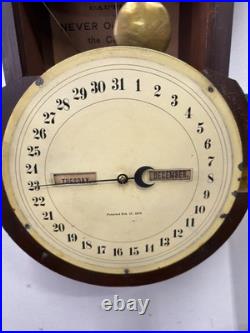ANTIQUE SETH THOMAS OFFICE No. 6 CALENDAR DOUBLE-DIAL WALL CLOCK rosewood 8 DAY