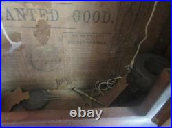 ANTIQUE SETH THOMAS OGEE WALL CLOCK With WEIGHTS PENDULUM & KEY PAINTED KIDS PLAY