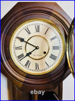 ANTIQUE SETH THOMAS REGULATOR WAll CLOCK 29 x 16 Walnut or Mahogany WORKS