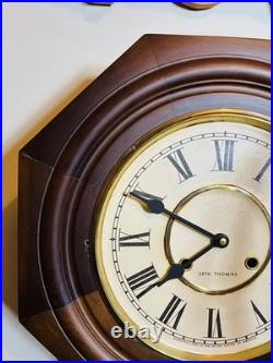 ANTIQUE SETH THOMAS REGULATOR WAll CLOCK 29 x 16 Walnut or Mahogany WORKS