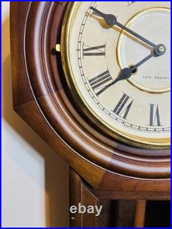 ANTIQUE SETH THOMAS REGULATOR WAll CLOCK 29 x 16 Walnut or Mahogany WORKS