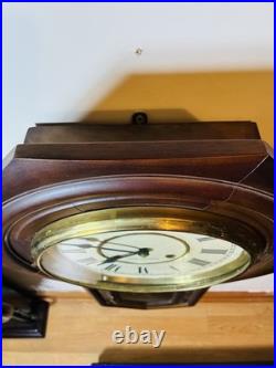 ANTIQUE SETH THOMAS REGULATOR WAll CLOCK 29 x 16 Walnut or Mahogany WORKS