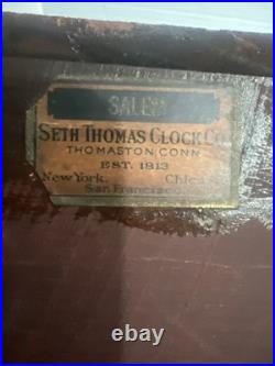 ANTIQUE SHELF CLOCK Seth Thomas For Parts Key And Complete