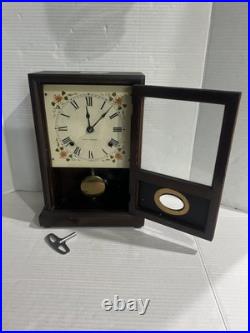 ANTIQUE SHELF CLOCK Seth Thomas For Parts Key And Complete