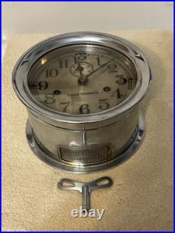 ANTIQUE Seth Thomas 6 Ship's Bell Marine Clock-8 Day-Runs & Strikes-Mayflower