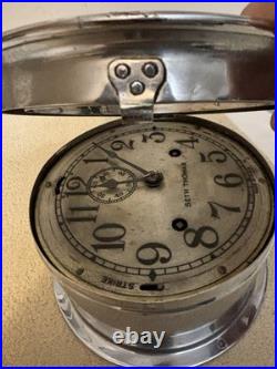 ANTIQUE Seth Thomas 6 Ship's Bell Marine Clock-8 Day-Runs & Strikes-Mayflower