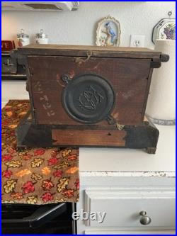 ANTIQUE Seth Thomas Mantle Clock With2 Keys Pendulum Chime Adamantine Untested