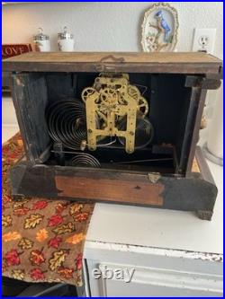ANTIQUE Seth Thomas Mantle Clock With2 Keys Pendulum Chime Adamantine Untested