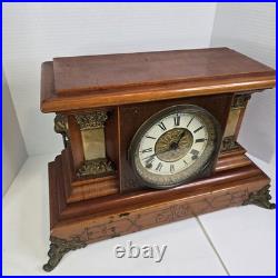 ANTIQUE Seth Thomas TRENT Mantle Clock With Key And Pendulum TESTED & WORKS