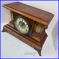 ANTIQUE Seth Thomas TRENT Mantle Clock With Key And Pendulum TESTED & WORKS