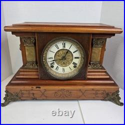 ANTIQUE Seth Thomas TRENT Mantle Clock With Key And Pendulum TESTED & WORKS