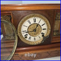 ANTIQUE Seth Thomas TRENT Mantle Clock With Key And Pendulum TESTED & WORKS