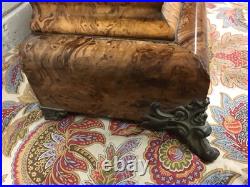 ANTIQUE VTG SETH THOMAS BURL WOOD VENEER MANTLE CLOCK BRASS ACCENTS WithKEY ANTIQUE VTG SETH THOMAS BURL WOOD VENEER MANTLE CLOCK BRASS ACCENTS WithKEY